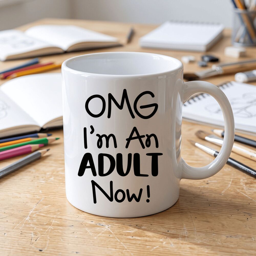 OMG I'm An Adult NowCoffee Mug,Funny Birthday Gift,New Adult Mug,Graduation Gift
